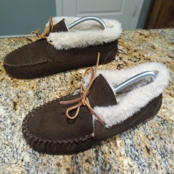Minnetonka Chrissy Bootie Moccasin Chocolate Brown Suede Leather Women's Size 9 - Picture 4 of 13